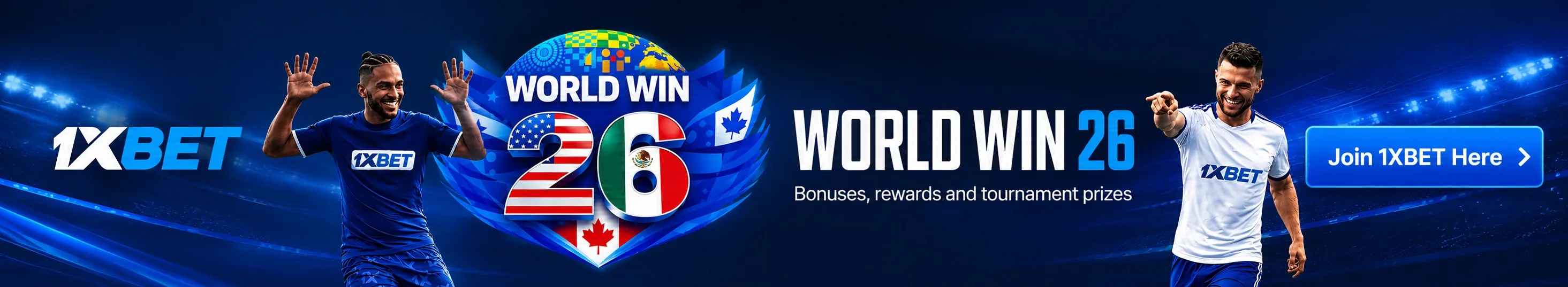 1XBET World Win 26 — bonuses, rewards and tournament prizes. Join 1XBET here.